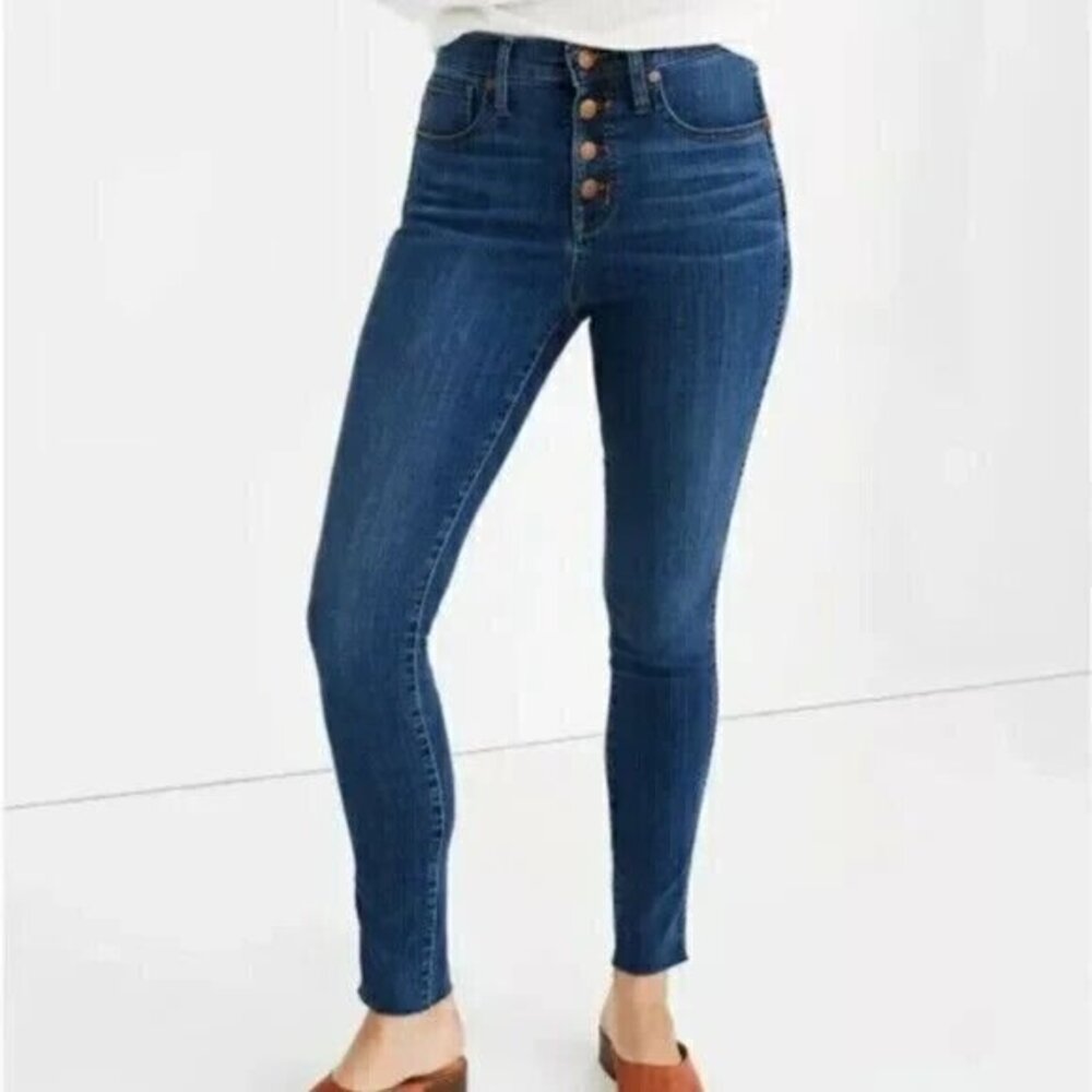 Madewell Dark Blue High-Rise Skinny Jeans